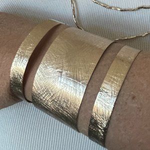 Brushed Gold Plated 3" Cuff Bracelet | NWT
